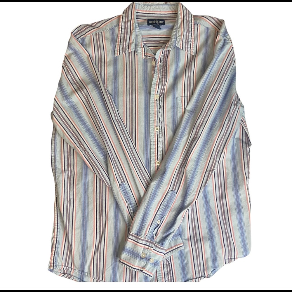 Aeropostale Slim Fit Men's Button Up Long Sleeve Shirt - M